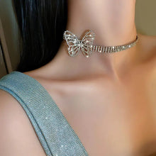 Load image into Gallery viewer, New French Style Butterfly Choker Necklace Rhinestone