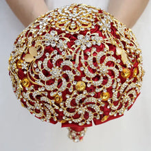 Load image into Gallery viewer, Super Luxurious Crystal Brooch Adorned Silk Ribbon Bouquet