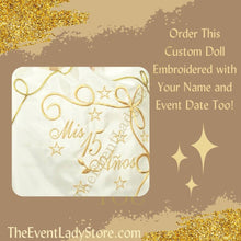 Load image into Gallery viewer, Ivory and Gold Quinceañera Doll