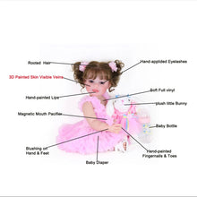 Load image into Gallery viewer, Cutest Toddler Girl Doll with Pig Tails and Pink Dress
