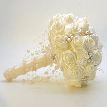 Load image into Gallery viewer, Beautiful Ribbon Flowers Bouquets Beaded with Stunning Faux Pearls
