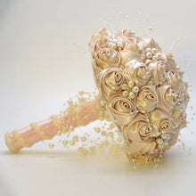 Load image into Gallery viewer, Beautiful Ribbon Flowers Bouquets Beaded with Stunning Faux Pearls