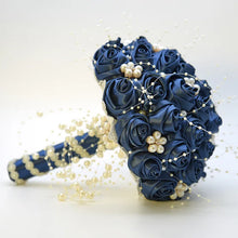 Load image into Gallery viewer, Beautiful Ribbon Flowers Bouquets Beaded with Stunning Faux Pearls