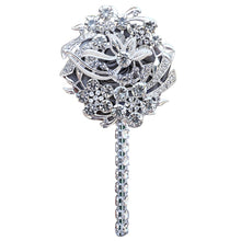 Load image into Gallery viewer, Luxury Full Satin Ribbon and Crystal Jeweled-Adorned Boutonniere