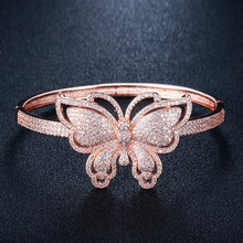 Load image into Gallery viewer, Quality Cubic Zirconia Big Butterfly Shape Open Cuff Bangle - Jewelry Fashion Accessories