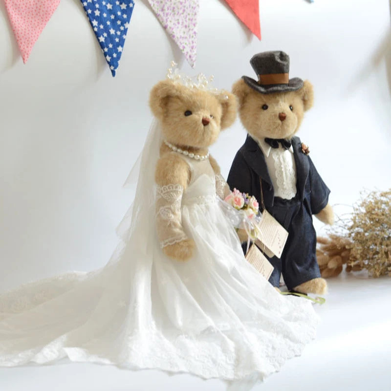Bride and groom teddy bear set on sale