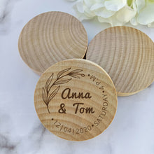 Load image into Gallery viewer, Custom Engraved Round Wooden Beer Bottle Opener with Magnet for Party Favor