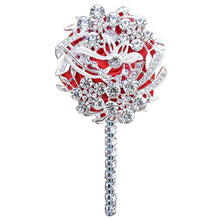 Load image into Gallery viewer, Luxury Full Satin Ribbon and Crystal Jeweled-Adorned Boutonniere