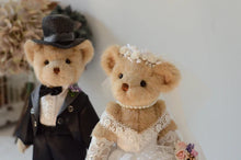 Load image into Gallery viewer, Adorable Wedding Bear Couple - Teddy Bear Bride and Groom in a Tux