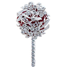 Load image into Gallery viewer, Luxury Full Satin Ribbon and Crystal Jeweled-Adorned Boutonniere