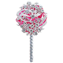 Load image into Gallery viewer, Luxury Full Satin Ribbon and Crystal Jeweled-Adorned Boutonniere