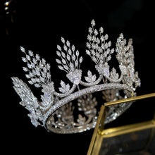 Load image into Gallery viewer, Burst of Glamour Bridal Cubic Zirconia Crystal Crown