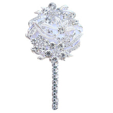 Load image into Gallery viewer, Luxury Full Satin Ribbon and Crystal Jeweled-Adorned Boutonniere