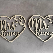 Load image into Gallery viewer, Custom Personalized Mr And Mrs Chair Signs For Wedding Reception Rustic Table Decor-Photo Props