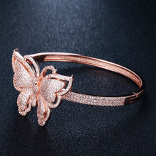 Load image into Gallery viewer, Quality Cubic Zirconia Big Butterfly Shape Open Cuff Bangle - Jewelry Fashion Accessories