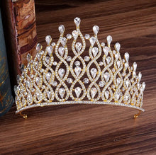 Load image into Gallery viewer, Luxury Waves of Glitter Royal Tiara-Crown for Bride or Quinceanera - Prom - Pageant