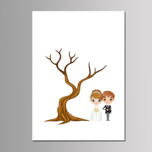 Load image into Gallery viewer, Customized Fingerprint Tree Guest Book Sign-In Idea - Wedding Party Decoration DIY Canvas Painting -Anniversary Gift
