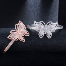 Load image into Gallery viewer, Quality Cubic Zirconia Big Butterfly Shape Open Cuff Bangle - Jewelry Fashion Accessories