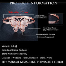 Load image into Gallery viewer, Quality Cubic Zirconia Big Butterfly Shape Open Cuff Bangle - Jewelry Fashion Accessories