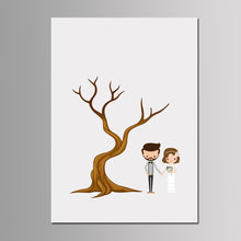 Load image into Gallery viewer, Customized Fingerprint Tree Guest Book Sign-In Idea - Wedding Party Decoration DIY Canvas Painting -Anniversary Gift