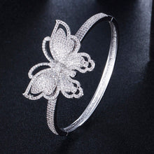 Load image into Gallery viewer, Quality Cubic Zirconia Big Butterfly Shape Open Cuff Bangle - Jewelry Fashion Accessories