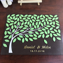 Load image into Gallery viewer, Personalized Name and Date 3D Tree Wedding Guest Book Sign-In Frame - Custom Guest Book Idea - Reception Decor