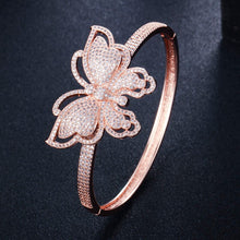 Load image into Gallery viewer, Quality Cubic Zirconia Big Butterfly Shape Open Cuff Bangle - Jewelry Fashion Accessories