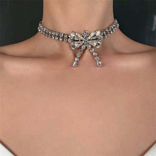 Load image into Gallery viewer, Crystal Rhinestone Bow Pendant Choker Necklace and Other Styles -Gifts For Any Occasion-Bridesmaids-Wedding Accessories