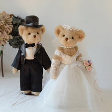 Load image into Gallery viewer, Adorable Wedding Bear Couple - Teddy Bear Bride and Groom in a Tux