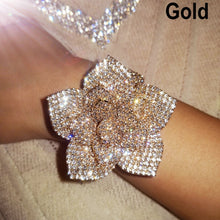 Load image into Gallery viewer, Flower or Bow Shape Rhinestone Rose Wrist Corsages- Bracelets