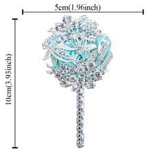 Load image into Gallery viewer, Luxury Full Satin Ribbon and Crystal Jeweled-Adorned Boutonniere