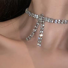 Load image into Gallery viewer, Crystal Rhinestone Bow Pendant Choker Necklace and Other Styles -Gifts For Any Occasion-Bridesmaids-Wedding Accessories