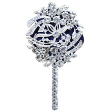 Load image into Gallery viewer, Luxury Full Satin Ribbon and Crystal Jeweled-Adorned Boutonniere