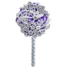Load image into Gallery viewer, Luxury Full Satin Ribbon and Crystal Jeweled-Adorned Boutonniere