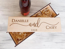 Load image into Gallery viewer, Wedding or Anniversary Rectangular Wood Custom Personalized Gift Box