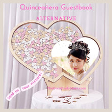 Load image into Gallery viewer, Personalized Customized Double Love Heart Photo Sign-in Wish Drop Frame - Wedding Guestbook Option