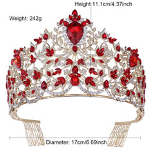 Load image into Gallery viewer, Royal European Queen Luxury Crystal Crown with Large Rhinestones