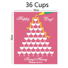 Load image into Gallery viewer, Custom Wedding 3D Wooden Champagne Glass Sign-in Tree - A Guestbook Alternative