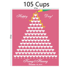 Load image into Gallery viewer, Custom Wedding 3D Wooden Champagne Glass Sign-in Tree - A Guestbook Alternative