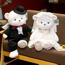 Load image into Gallery viewer, Cute Wedding Couple Teddy Bears with Formal Bridal Attire