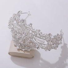 Load image into Gallery viewer, Crystal Rhinestones and Pearls Tiaras - Crowns - Wedding Hair Accessories - Bridal or Quinceanera Headpiece