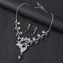 Load image into Gallery viewer, Luxury Leaf Design Crystal Rhinestone Necklace and Earrings Set for Special Occasions - Bridal - Quince - Party