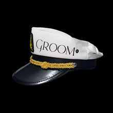 Load image into Gallery viewer, Nautical Bride and Groom Captain Sailor Hats for Bridal Couple Couple Gift