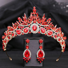 Load image into Gallery viewer, Crown Me Tonight Crystal Quinceanera Tiara Set - Also Bridal Crown with Earrings