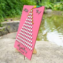 Load image into Gallery viewer, Custom Wedding 3D Wooden Champagne Glass Sign-in Tree - A Guestbook Alternative