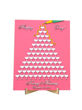 Load image into Gallery viewer, Custom Wedding 3D Wooden Champagne Glass Sign-in Tree - A Guestbook Alternative