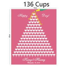 Load image into Gallery viewer, Custom Wedding 3D Wooden Champagne Glass Sign-in Tree - A Guestbook Alternative