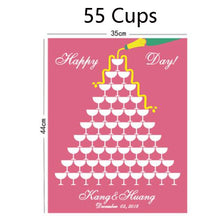 Load image into Gallery viewer, Custom Wedding 3D Wooden Champagne Glass Sign-in Tree - A Guestbook Alternative