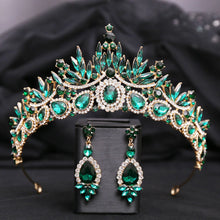 Load image into Gallery viewer, Crown Me Tonight Crystal Quinceanera Tiara Set - Also Bridal Crown with Earrings