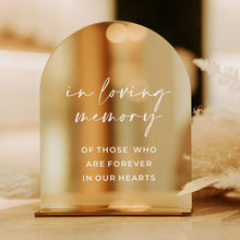 Load image into Gallery viewer, Set of Three Signs in Gold Acrylic Mirror - Sign Guest Book - In Loving Memory Sign and Gift Cards - Wedding Reception Table Decor- Quinceanera decoration